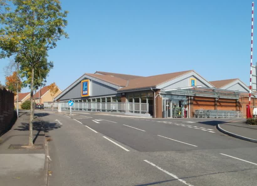 Aldi, Dartington Drive, Cardiff, close to the Aldi on Dartington Drive, Cardiff