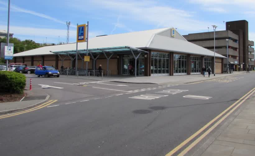 Aldi in Bridgend town centre, close to the Aldi on Cheapside, Bridgend