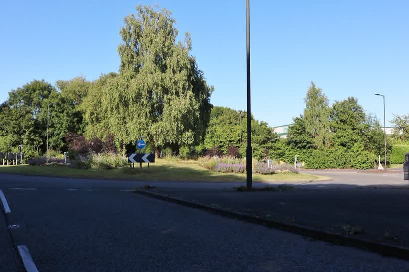 Landscaped roundabout on Leadon Way, Ledbury, close to the Aldi on Leadon Way, Ledbury