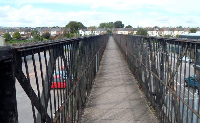 Across 40 Steps Footbridge, Taunton, close to the Aldi on Chip Lane, Taunton