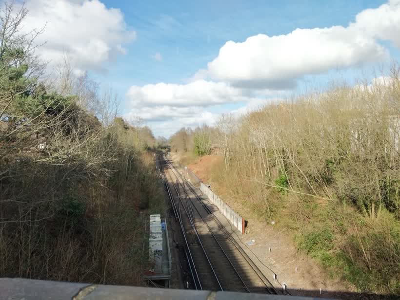Railway north of London Road bridge, East Grinstead, close to the Aldi on London Road, East Grinstead