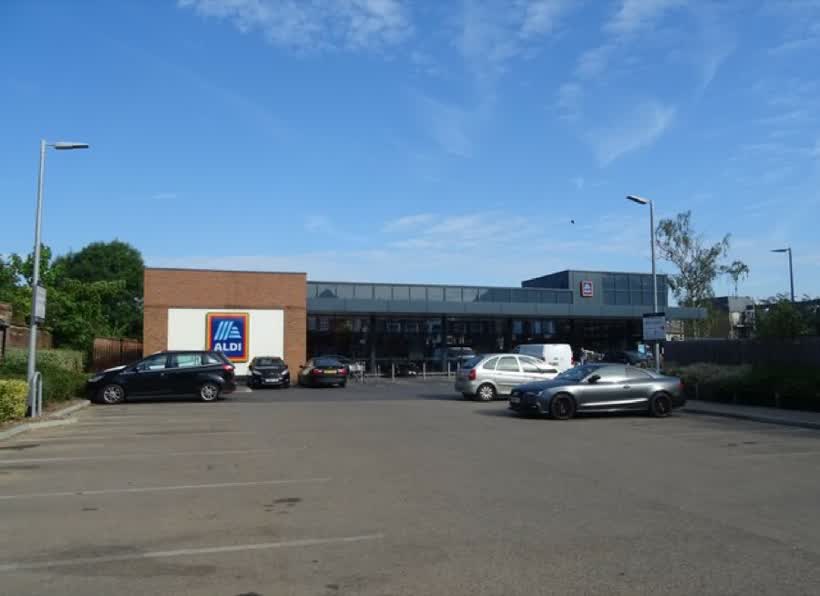 Aldi supermarket, Chertsey, close to the Aldi on Gogmore Lane, Chertsey