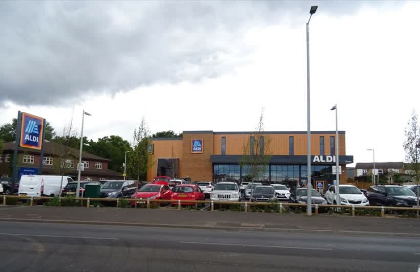Aldi supermarket on London Road, Sutton, close to the Aldi on London Road, North Cheam