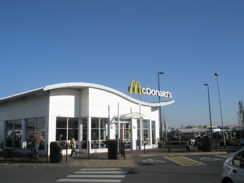 McDonalds behind Fratton Station Taken on a sunny Sunday with everone heading for a breakfast at the Golden Arches., close to the Aldi on Fratton Way, Portsmouth