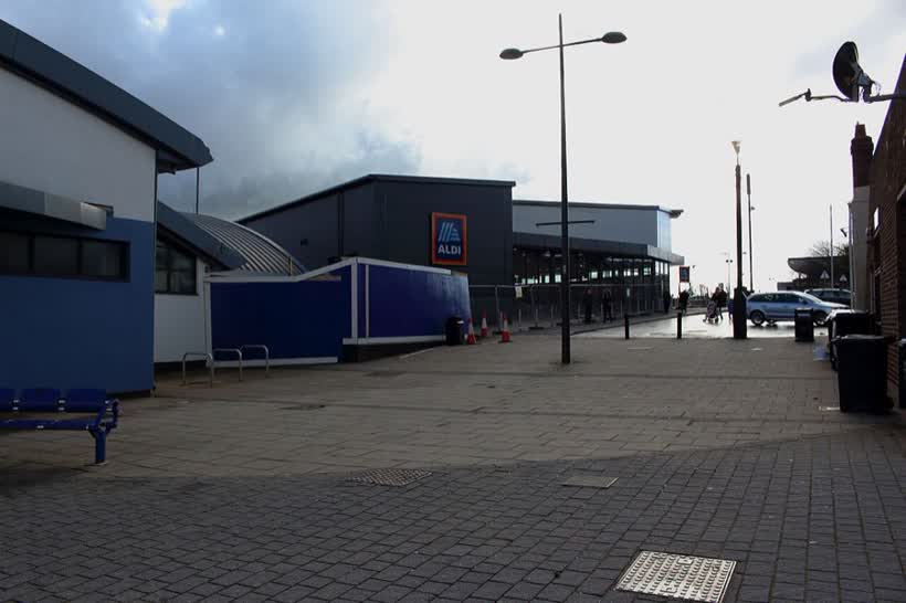 Aldi supermarket, Stanley, close to the Aldi on Front Street, Stanley